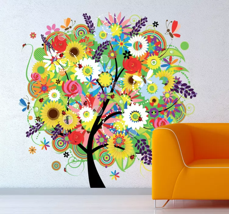 Summer Tree Wall Sticker - TenStickers