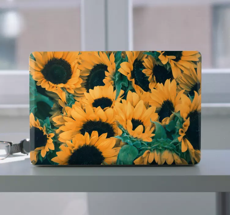 Sunflower Bouquet Pattern laptop skin - TenStickers
