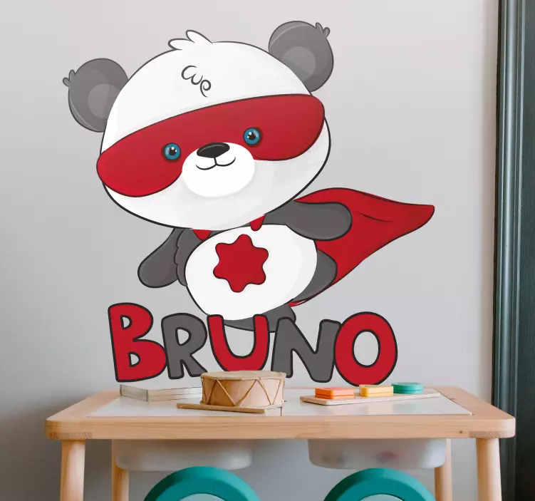 Superpanda superhero wall sticker - TenStickers
