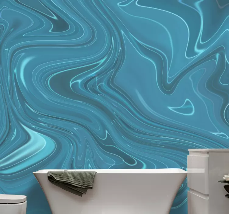 Swirling fluid pattern bathroom wall sticker - TenStickers