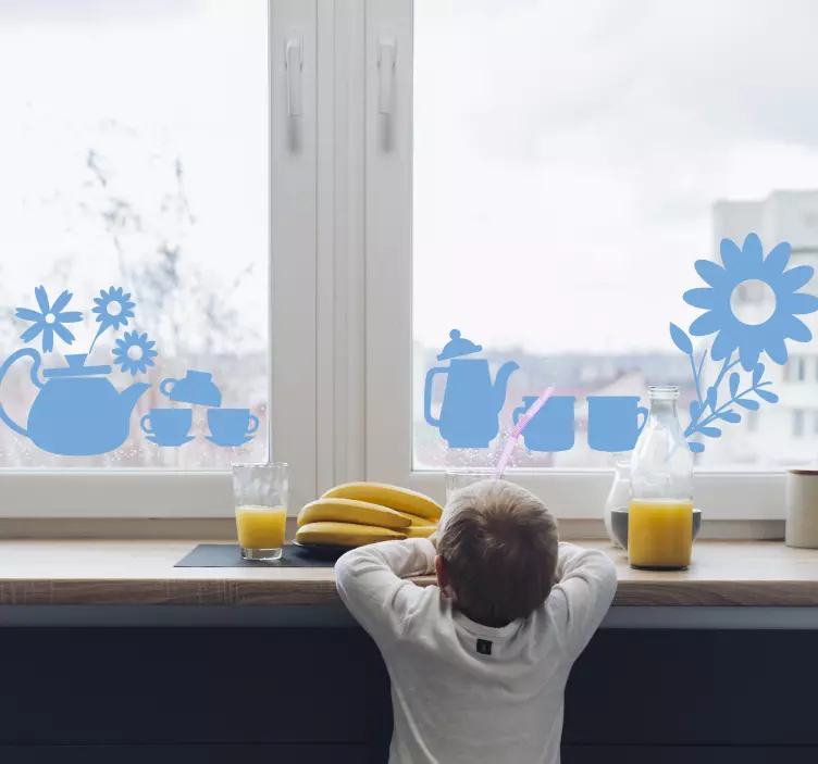 Teapot and company window sticker - TenStickers