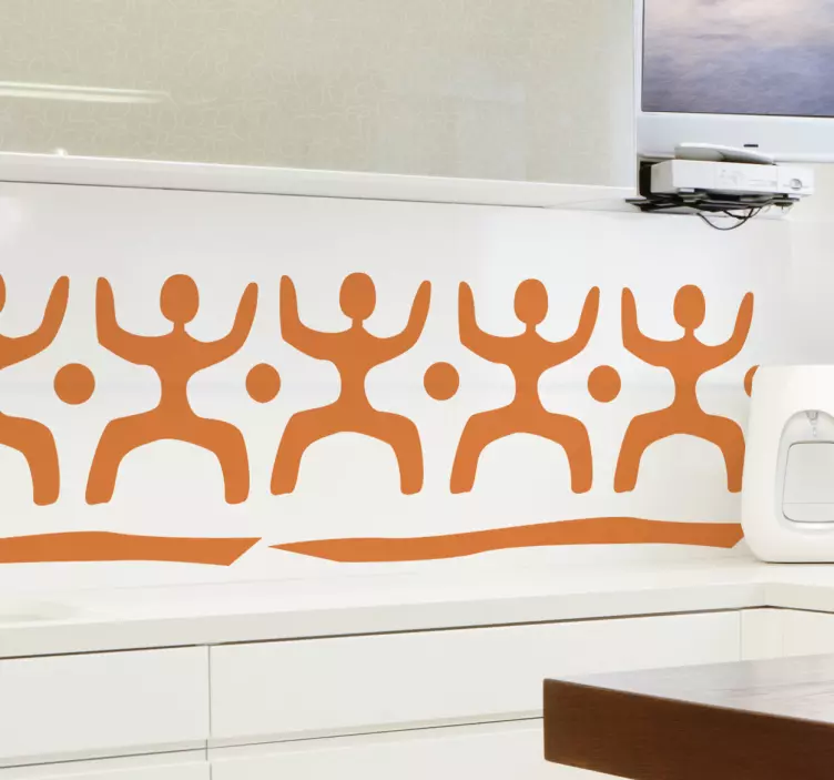 Tribal Men Border Wall Sticker - TenStickers