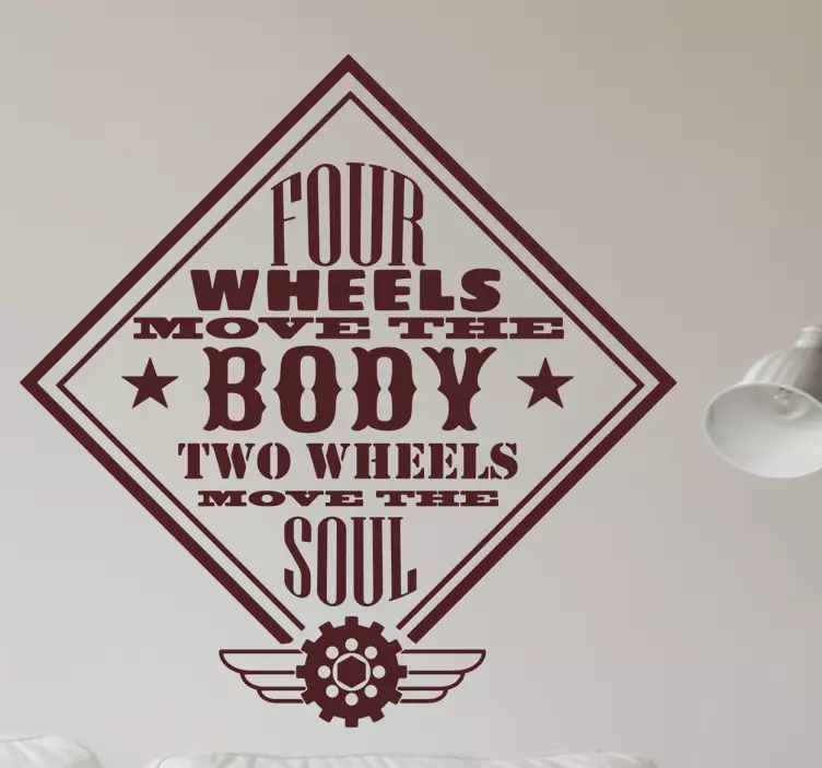Two Wheels Move the Soul vehicle sticker - TenStickers