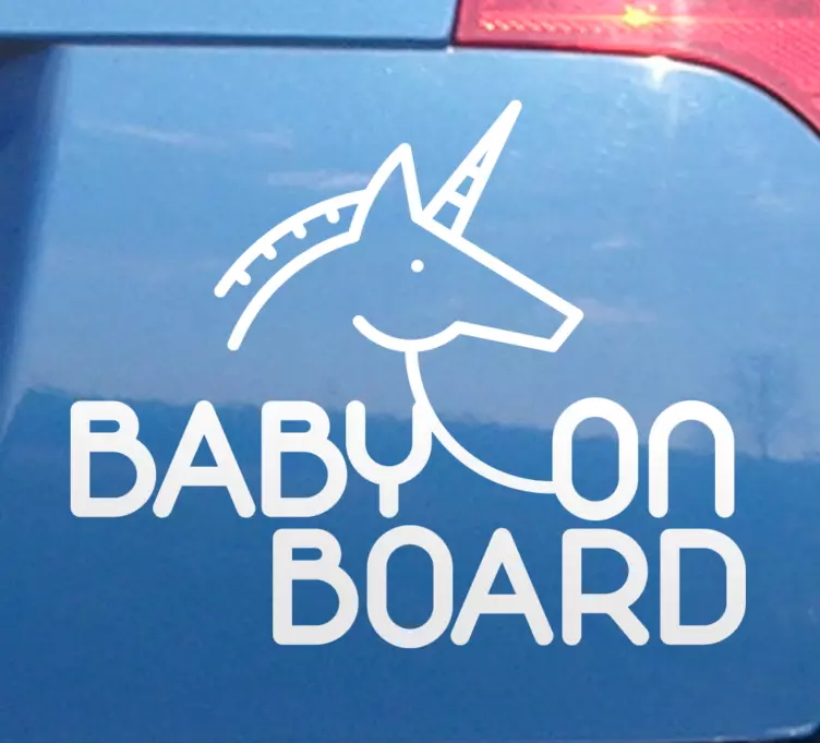Unicorn baby on board baby on board sticker - TenStickers