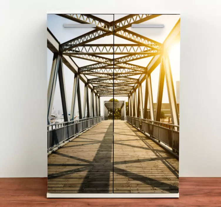 Urban Bridge Sunset location sticker - TenStickers