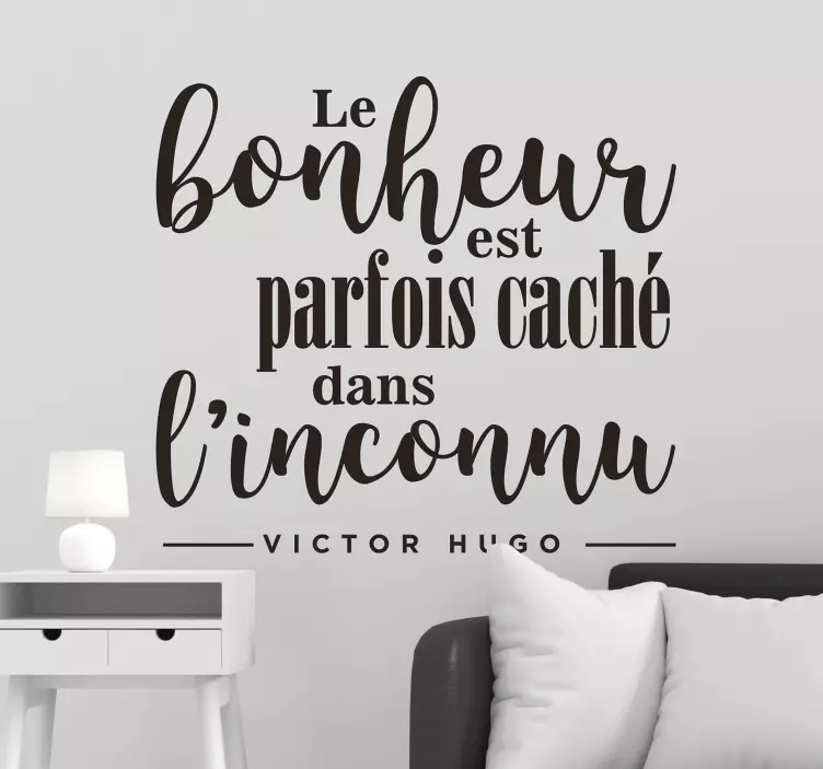 Victor Hugo Happiness Quote Sticker - TenStickers