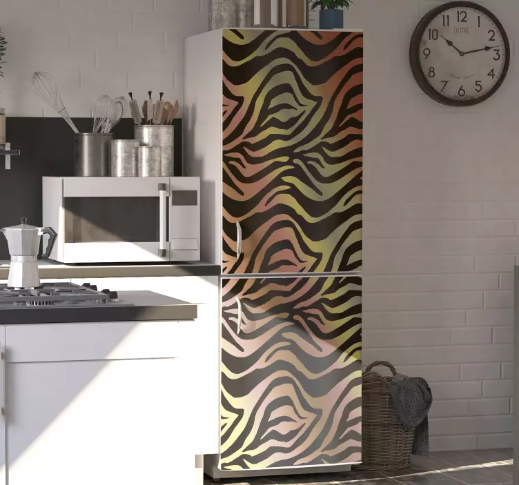 Fabulous vintage zebra fridge sticker - TenStickers