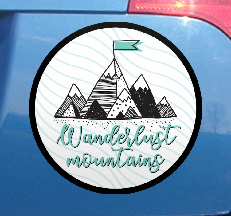 Wanderlust mountains Car decal - TenStickers