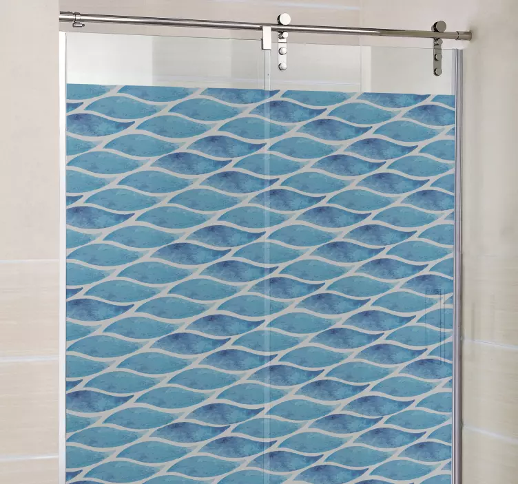Water Waves Shower Sticker - TenStickers