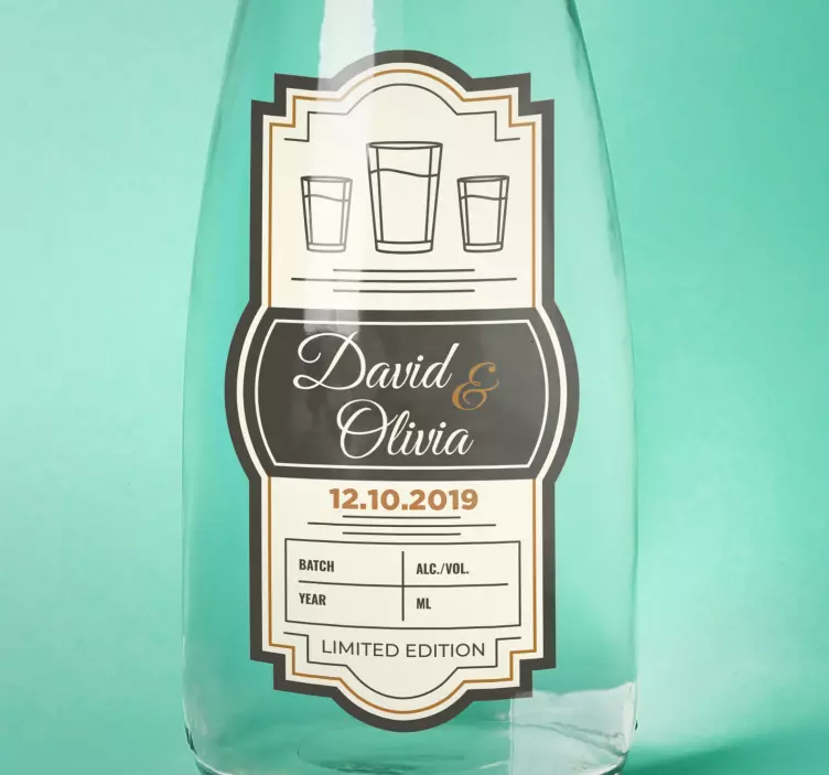 Wedding vodka labels wedding sticker - TenStickers
