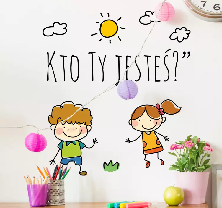 Who are you PL illustration decal - TenStickers