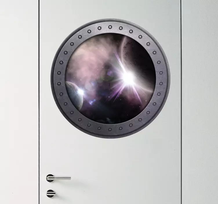 Window to space door sticker - TenStickers