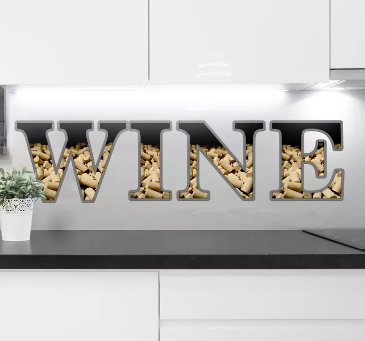 Wine corks 3D drink sticker - TenStickers