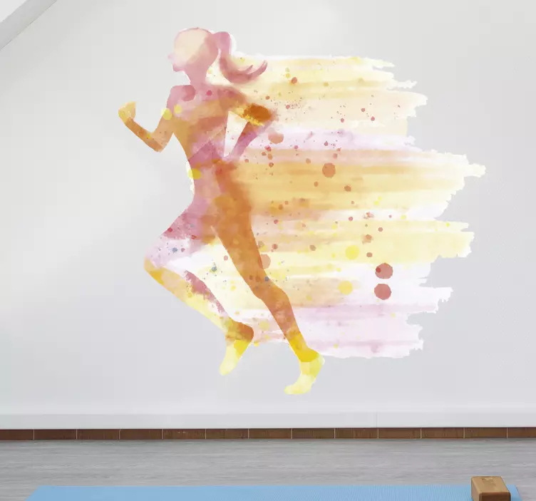 Woman in the gym wall sticker - TenStickers