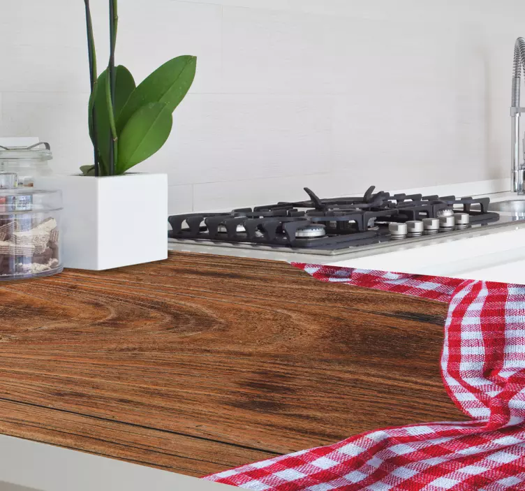 Wood tablecloth pattern furniture sticker - TenStickers