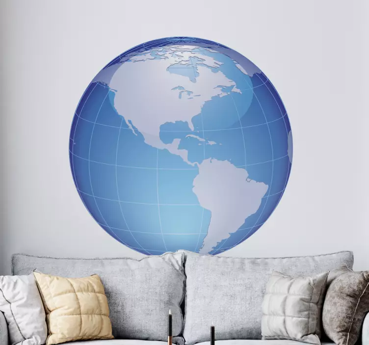 World Map America Sticker - TenStickers