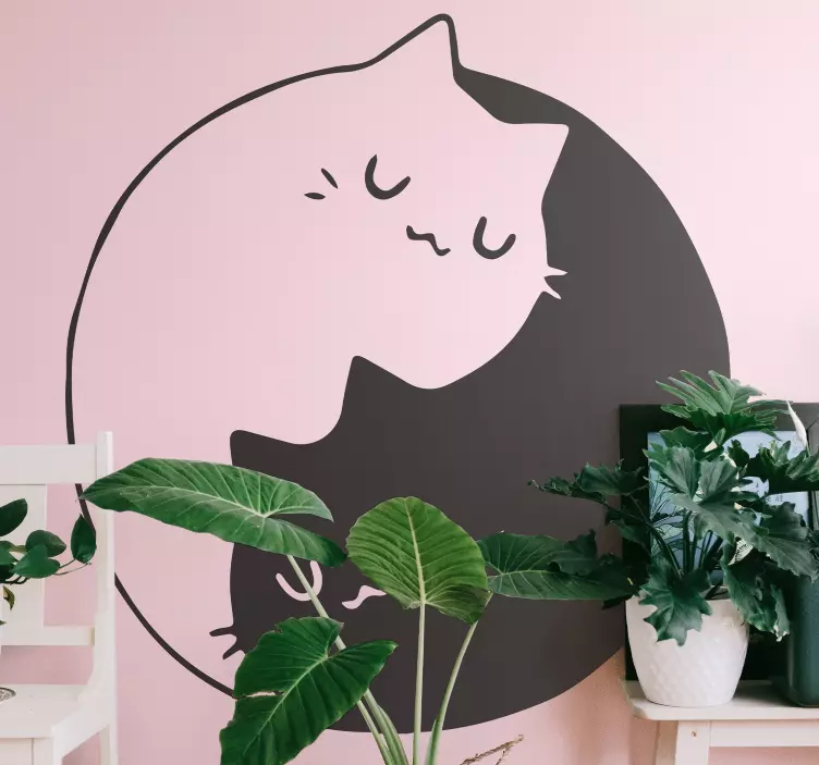 yin yang cats  pet sticker - TenStickers