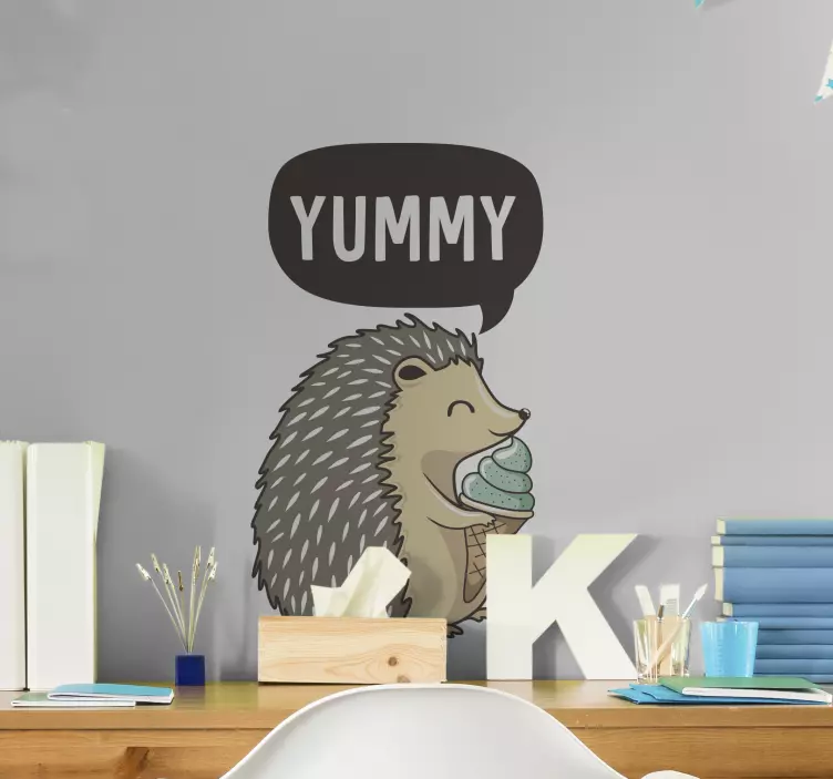 Yummy porcupine wall sticker - TenStickers