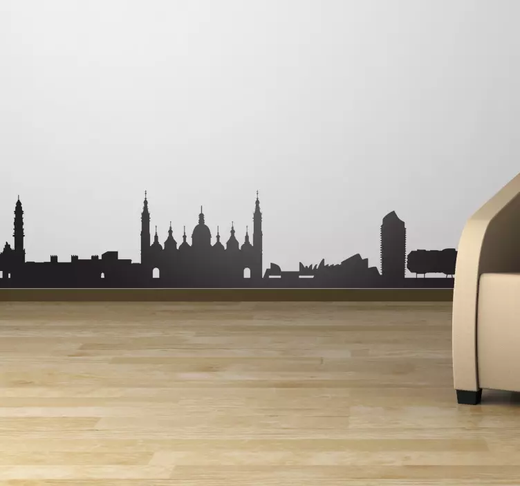 Zaragoza  skyline horizon silhouette sticker - TenStickers