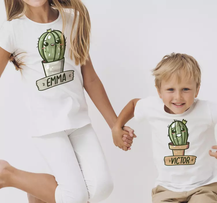 Mother and daughter t-shirts cactus couple design - TenStickers