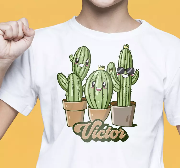 Cactus Family personalized t-shirt with name - TenStickers