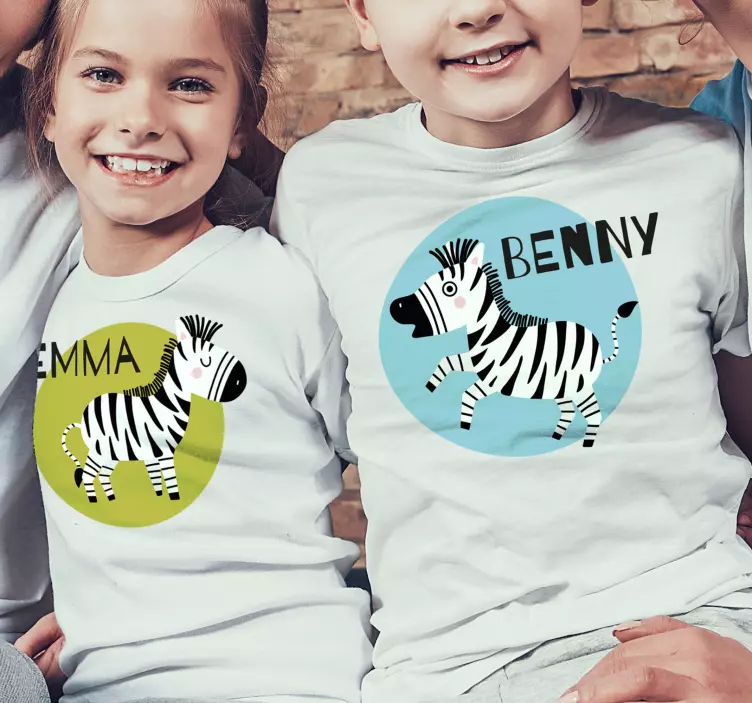 Cute Zebra personalised Kids t-shirt - TenStickers