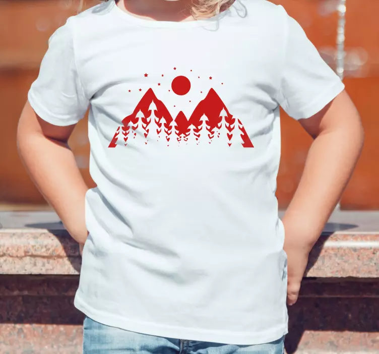 Mountains with pine trees Kids t-shirt - TenStickers
