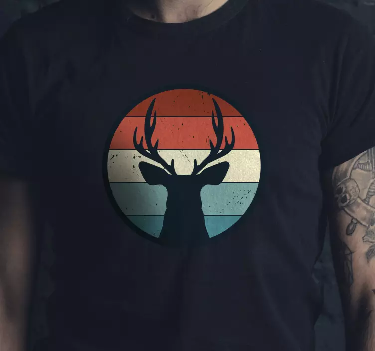 Retro deer silhouette t-shirt - TenStickers