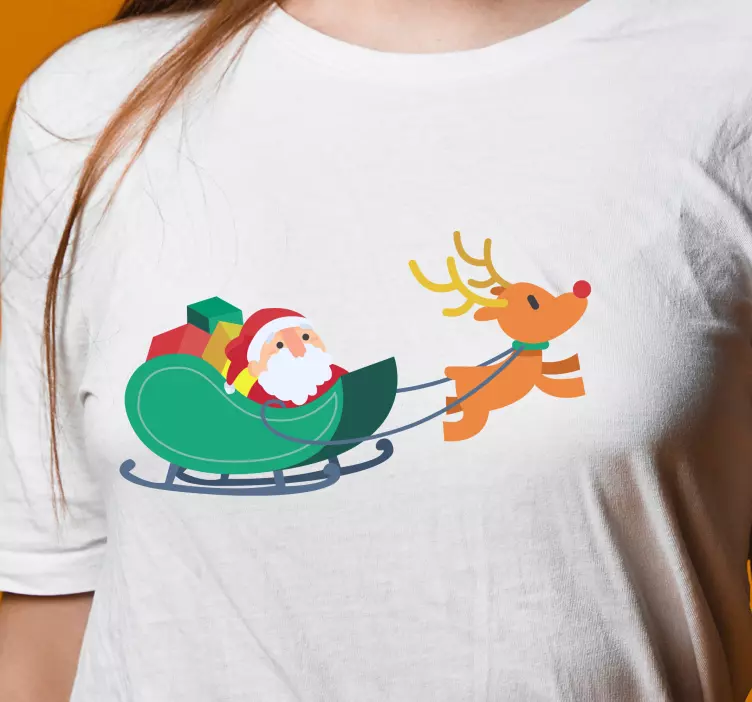 Santa sleigh ride christmas t-shirt - TenStickers