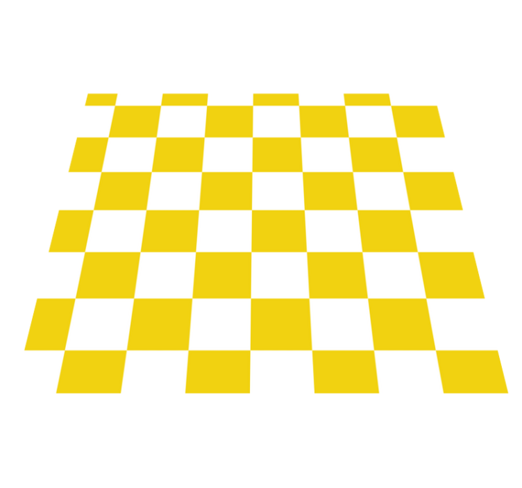 Checkered pattern  yellow vinyl rug - TenStickers