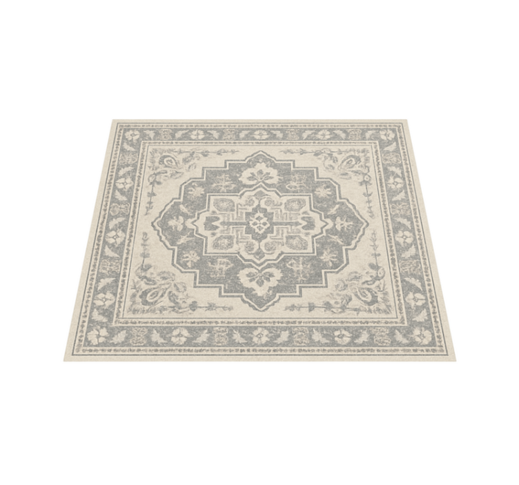 Beige elegant tiles living room vinyl rug - TenStickers