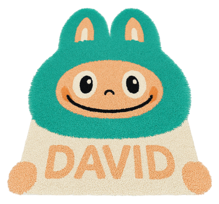 Custom turquoise Labubu  kids vinyl rug - TenStickers