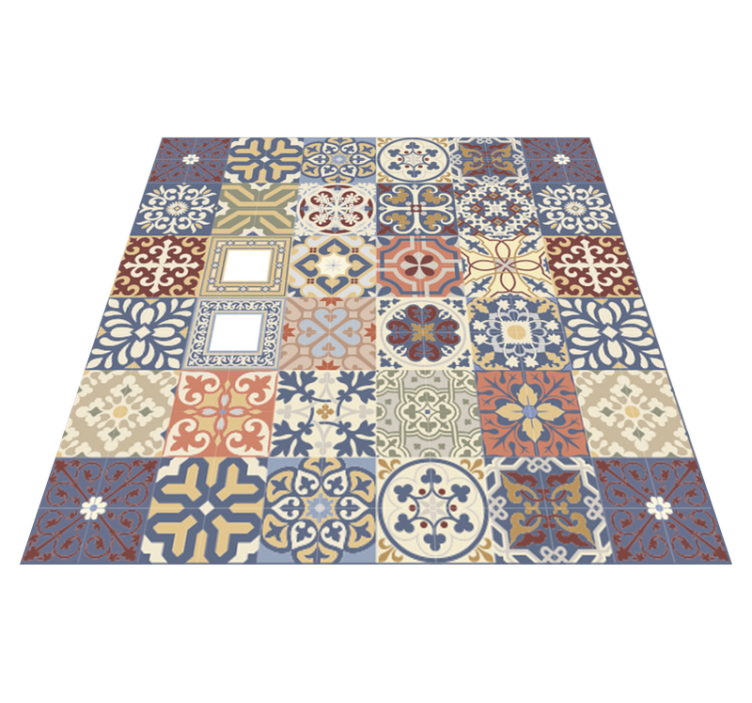 Simple Portuguese pattern tile vinyl rug - TenStickers