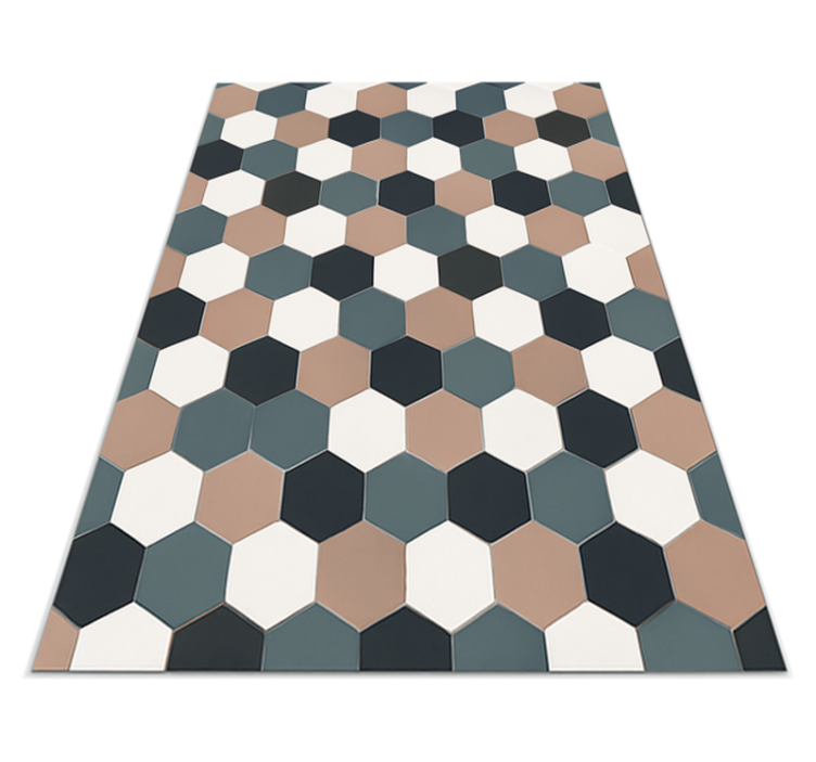 Kitchen vinyl rug in modern hexagonal tiles - TenStickers