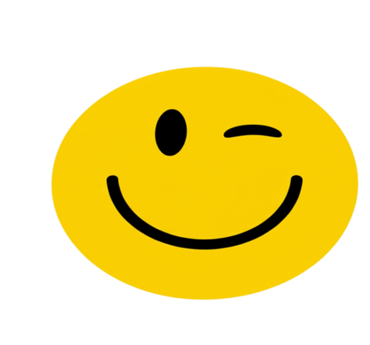 Circular vinyl rug with a wink - TenStickers