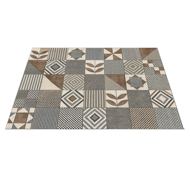 Abstract geometric nature kitchen vinyl rug - TenStickers