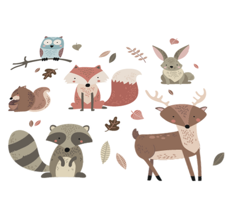 Animal vinyl rug autumn animal stickers - TenStickers