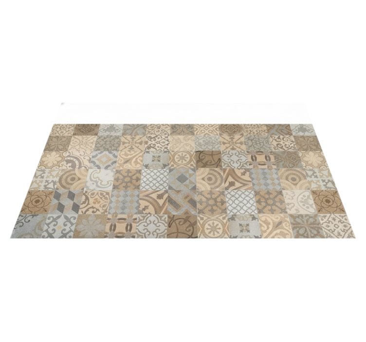 Earthy rustic collage kitchen vinyl rug - TenStickers