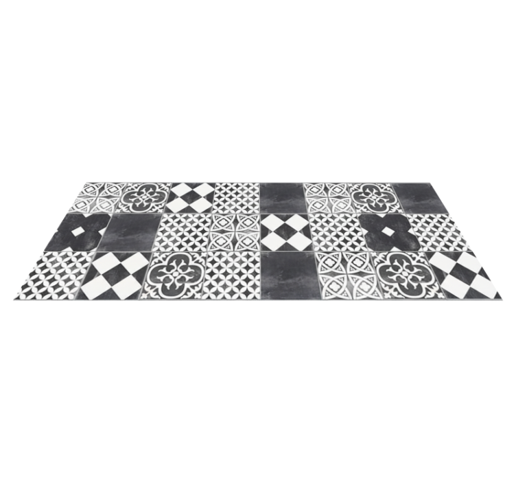 Kitchen vinyl rug in vibrant contrast patterns - TenStickers