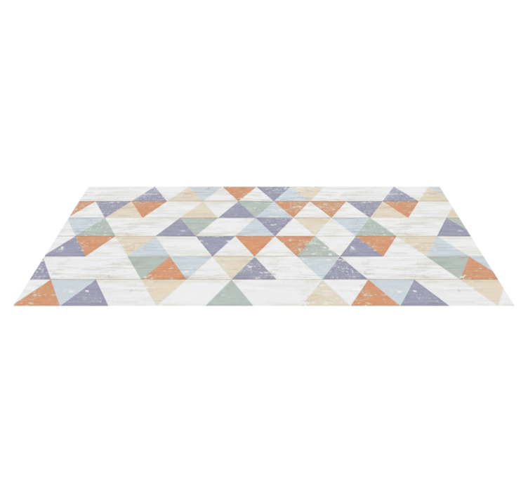 Kitchen vinyl rug in pastel timber triangles - TenStickers
