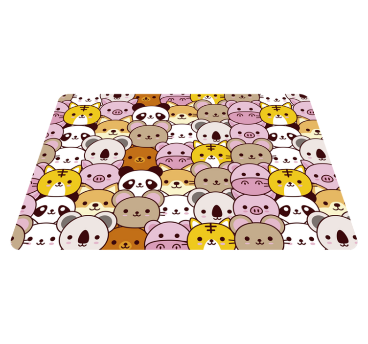Animal vinyl rug baby animals - TenStickers