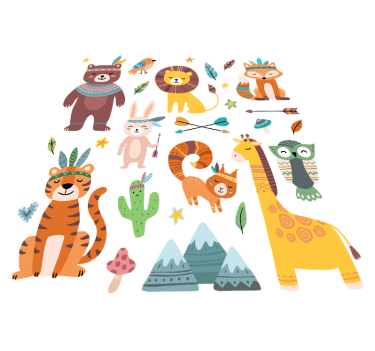 Baby wild animals animal vinyl rug - TenStickers