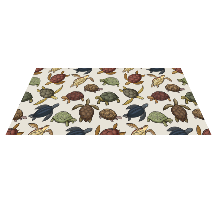 Animal vinyl rug with a variety of turtles - TenStickers