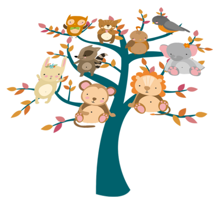 Animal vinyl rug tree with animals - TenStickers
