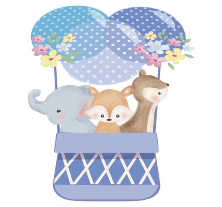 Animal vinyl rug watercolor animals balloon - TenStickers