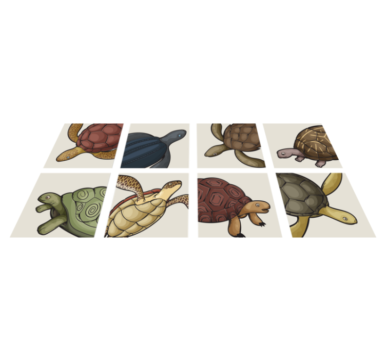Animal vinyl rug variety of turtle tiles - TenStickers