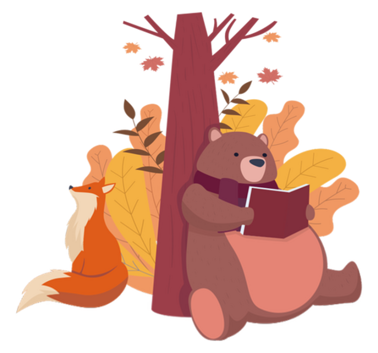 Animal vinyl rug with tree and animals design - TenStickers