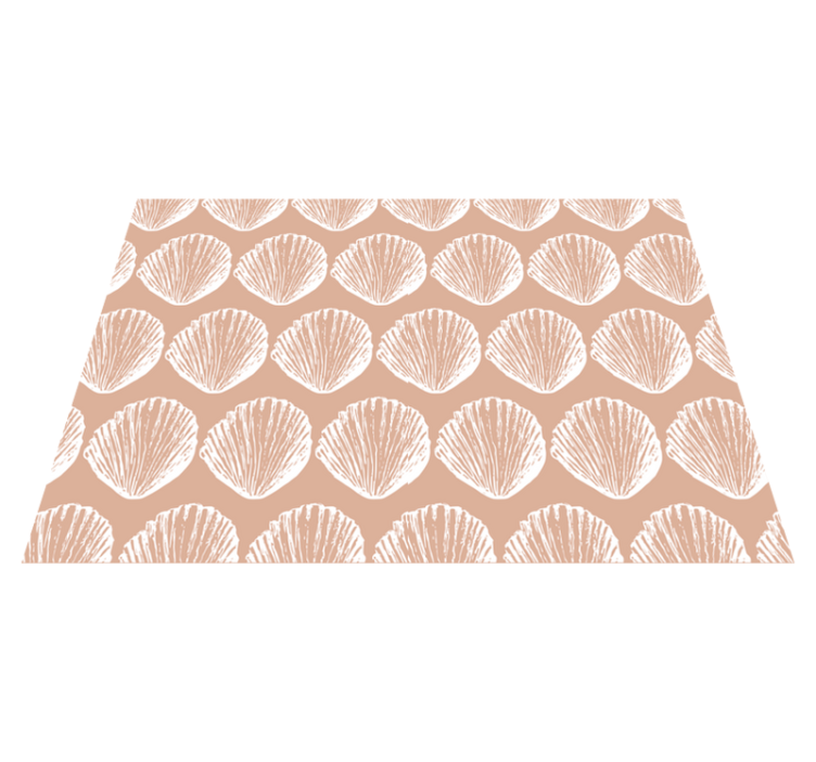 Animal vinyl rug retro seashell pattern beige - TenStickers