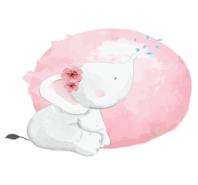 Animal vinyl rug wild africa kids elephant girl - TenStickers