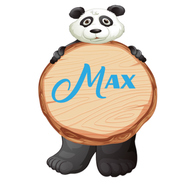 Panda name animal vinyl rug - TenStickers